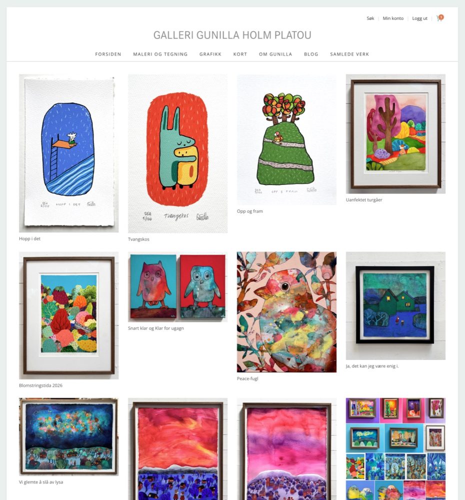 Galleri Gunilla Holm Platou website built by Bytics Lab